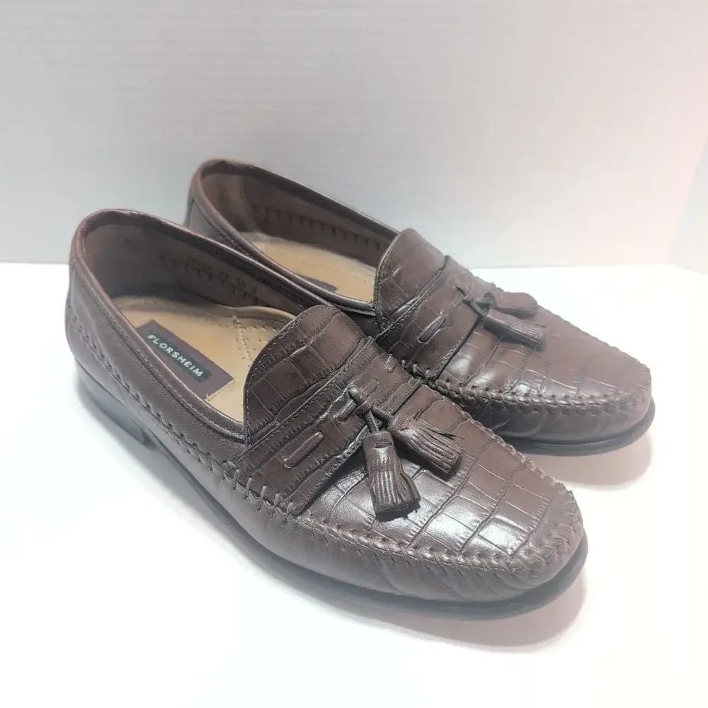 Florsheim Pisa Moc Toe Men's Slip On Loafer Brown Leather Size 10D